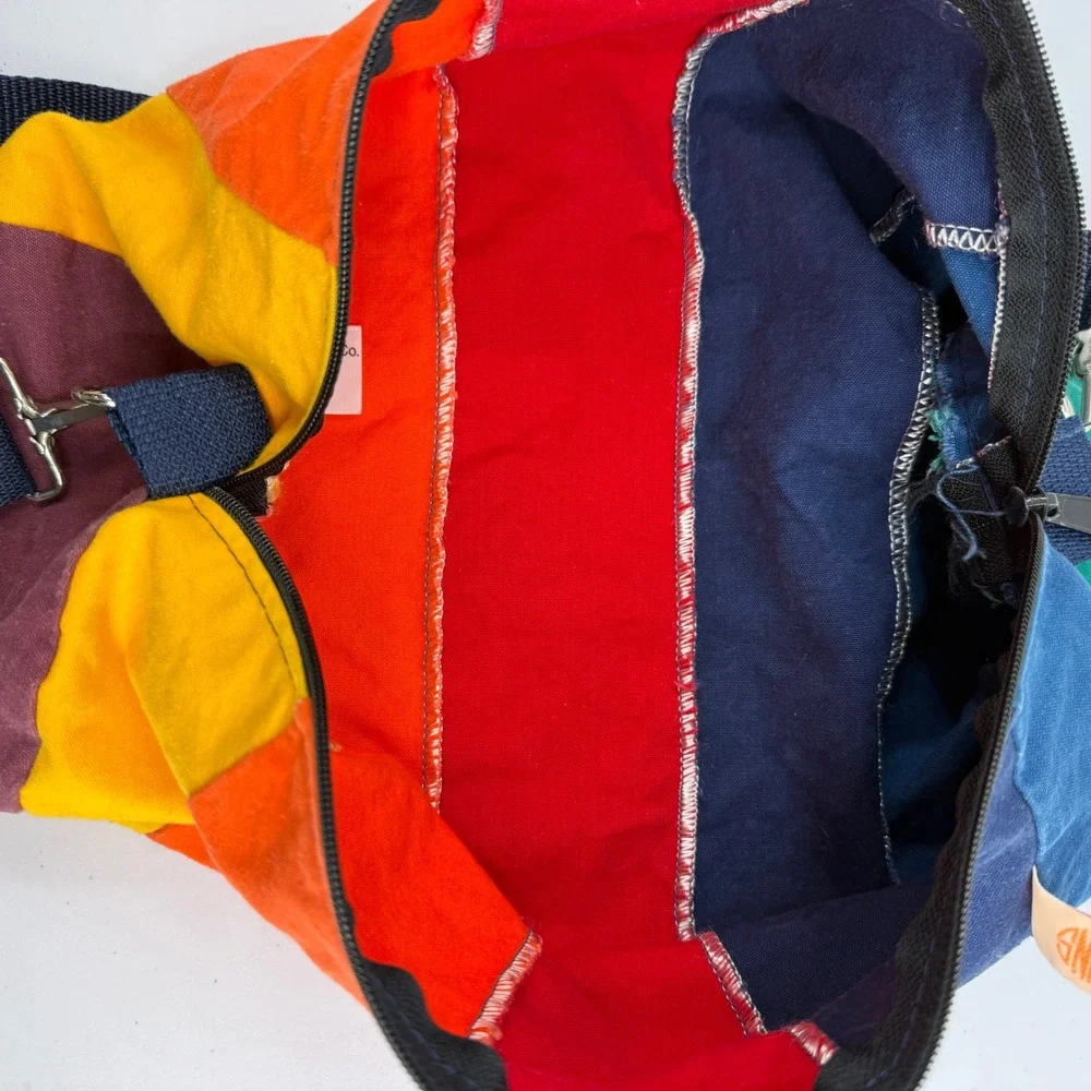 Marco Island Small Duffle Bag Unisex Multicolor Rainbow Shoulder Strap Canvas